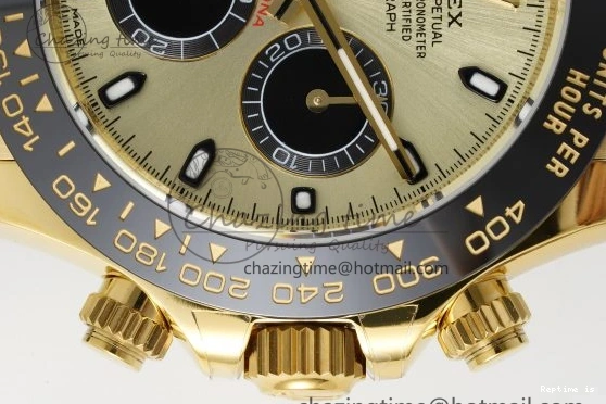 1222 OnTrend Daytona 116518 BTF 1:1 Best Edition YG Black Dial on Oysterflex Rubber Strap SA4130 V 2260